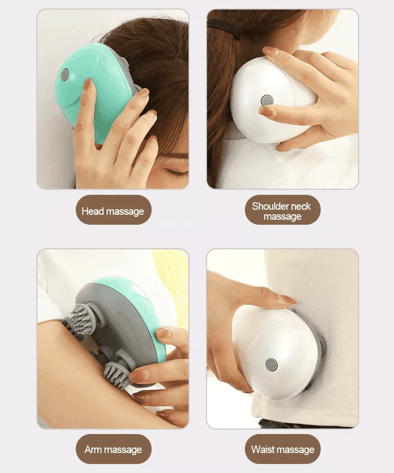 Electric Scalp Massager Portable Head Scratcher with Tissue Kneading Nodes 4
